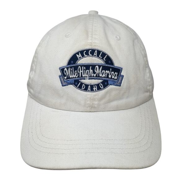 McCall Idaho Mile High Marina Baseball Cap White OS Adjustable Extreme Fit Ahead - Picture 1 of 10